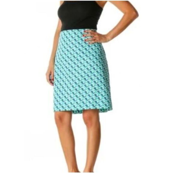 Talbots Blue Whale Twill Skirt Sz. 8 Side Zip Packable Vacation - Picture 1 of 9